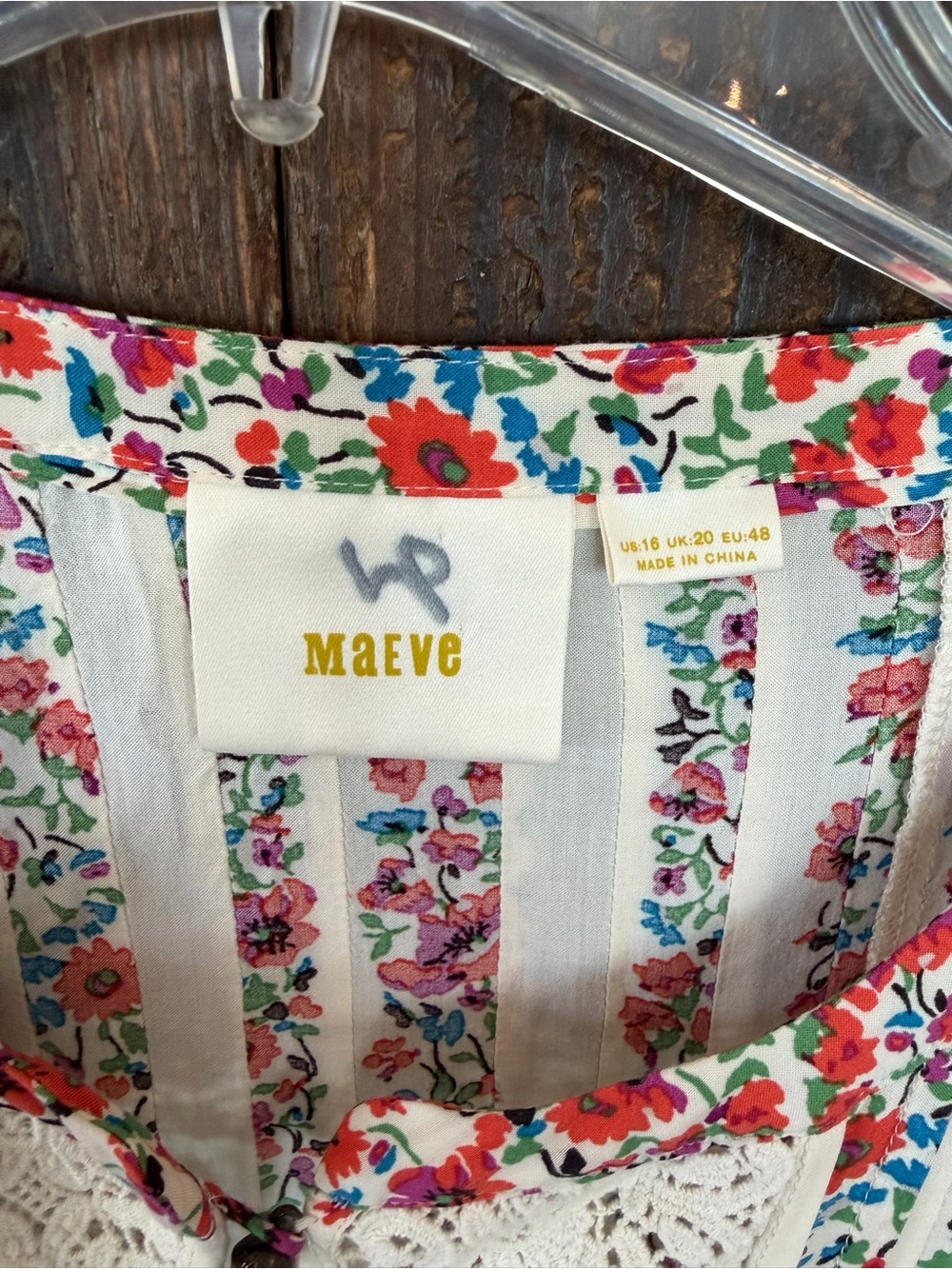 Anthropologie Maeve Hiver Floral
Print Lace Peasant Blouse - Picture 9 of 9